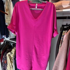 Women's Pink V-Neck Top